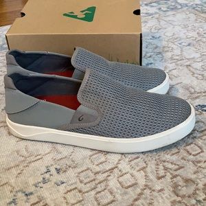 Men Olukai Lae’Ahi Fog gray shoes sneakers slip inside size 9 casual beach